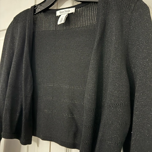White House Black Market Sparkly Black Shrug - Picture 3 of 4